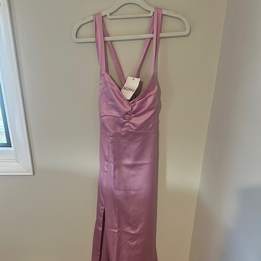 Women's Pink Satin Dress
